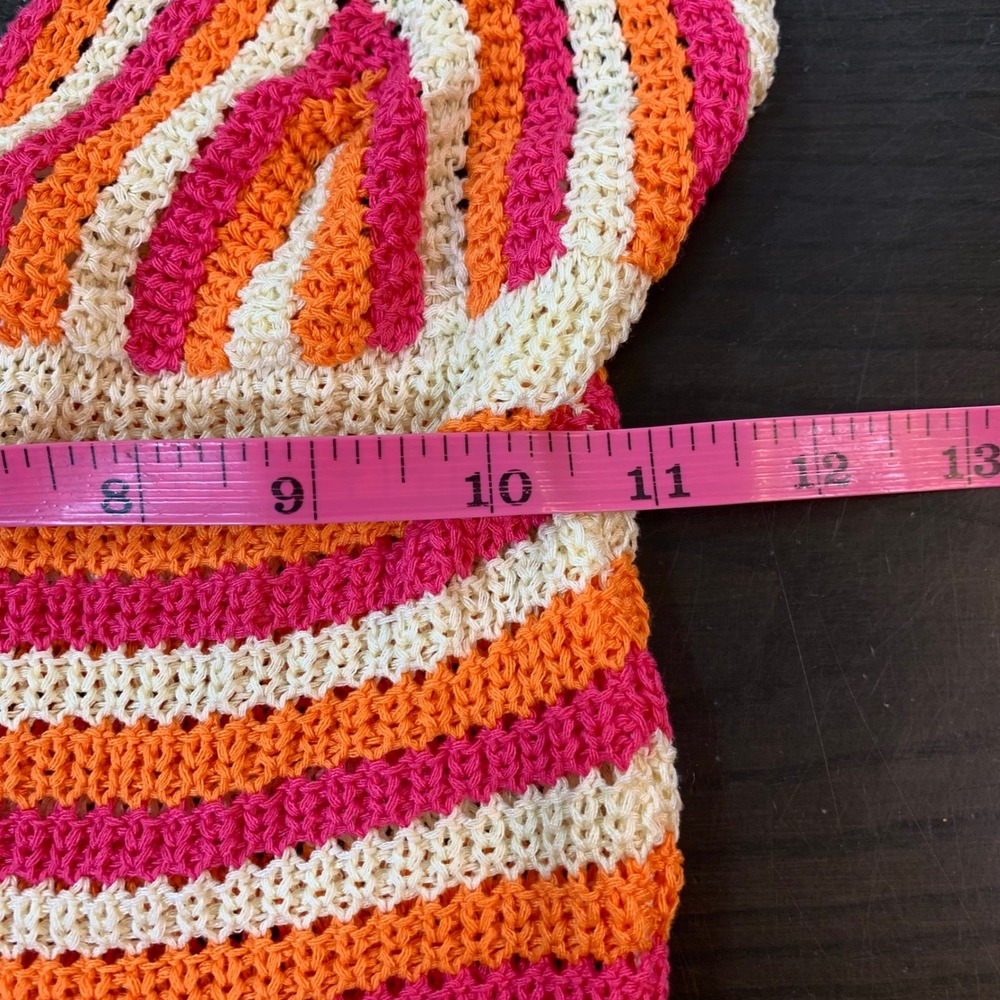 Princess Polly Pareem‎ Mini Dress US 4 Crochet Stripe Sexy Cottagecore Knitwear - Picture 11 of 14